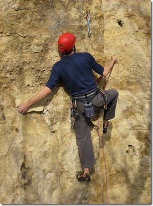 Mark Dyson making the tough clip on Kelly's Arete