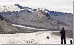 Looking down Castner Glacier