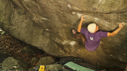 Carlo Traversi bouldering in Switzerland