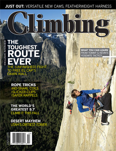 Kevin Jorgeson & Tommy Caldwell on the cover of Climbing No. 289