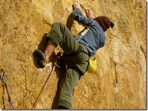 Peter Bonamici climbing Blank Man (5.13b) at Red Wing, MN