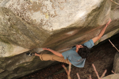 Paul Robinson wearing the new kicks on The Island in Fontainebleau, France