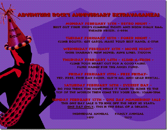 Adventure Rock 10th Anniversary