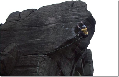 Pete Whittaker climbing E9