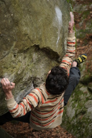 Paul Robinson on Tajine (8b) in Fontainebleau Paul Robinson on Tajine (8b) in Fontainebleau